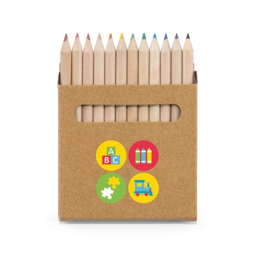 Caixa de cartão com 12 mini lápis de cor-MB51747