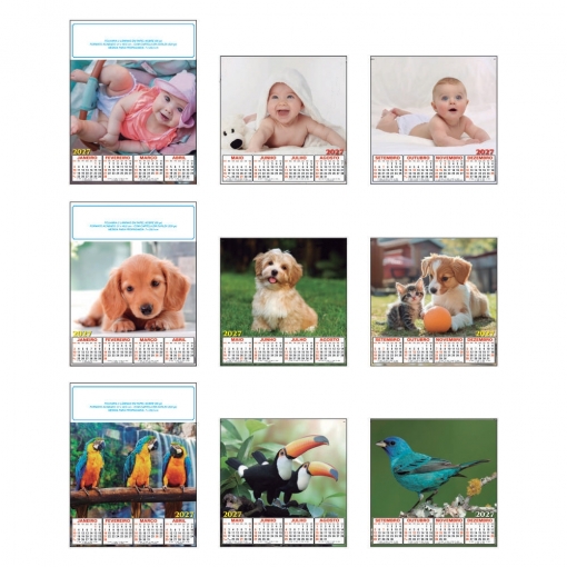 Folhinha 3 lâminas em papel nobre -MB00061