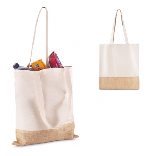 Sacola em Algodão e Juta 220g/m² (42x38cm)-MB03715