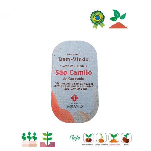 Tag de Papel Semente Oval 9x5 cm- MB03739