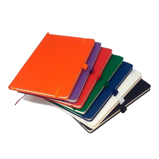 Caderneta Emborrachada com Porta Caneta e Marcador de Página-MB04075