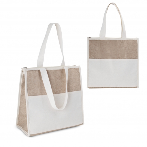 Bolsa Térmica em algodão e Juta sintética (34x34x16cm)-mB04024