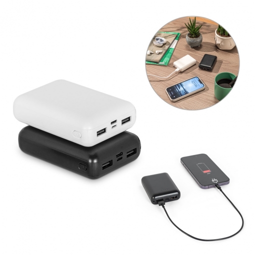 Bateria portátil em ABS 100% reciclado, 10.000 mAh-mb97198