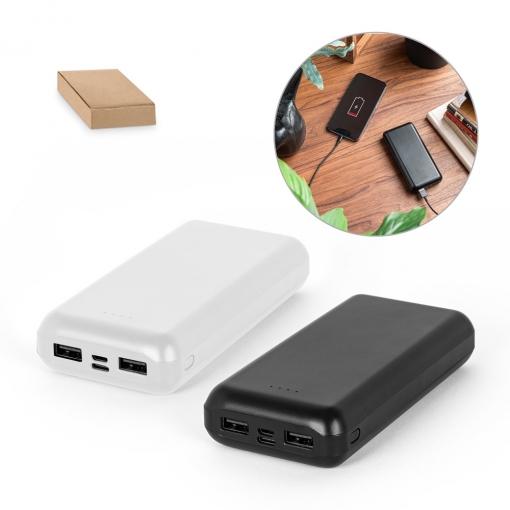 Bateria portátil em ABS 100% reciclado, 20.000 mAh-mb97199