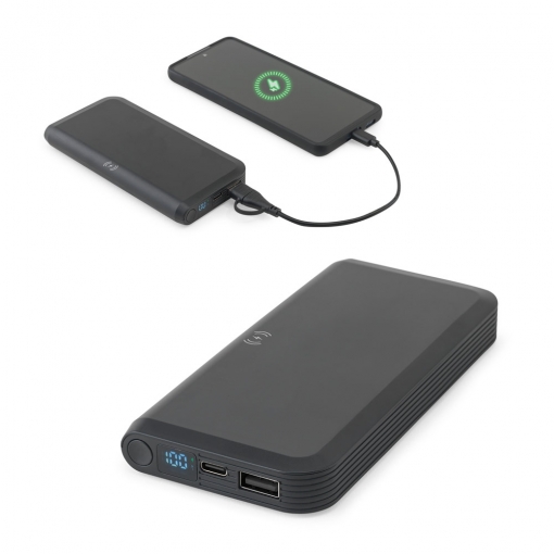 Bateria portátil em ABS 100% reciclado, 10.000 mAh-mb97214