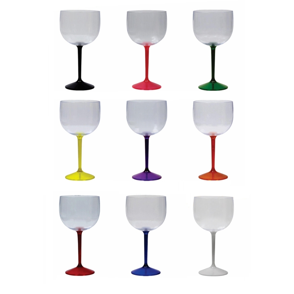 Taça Fun 550ml, com pé transparente colorido