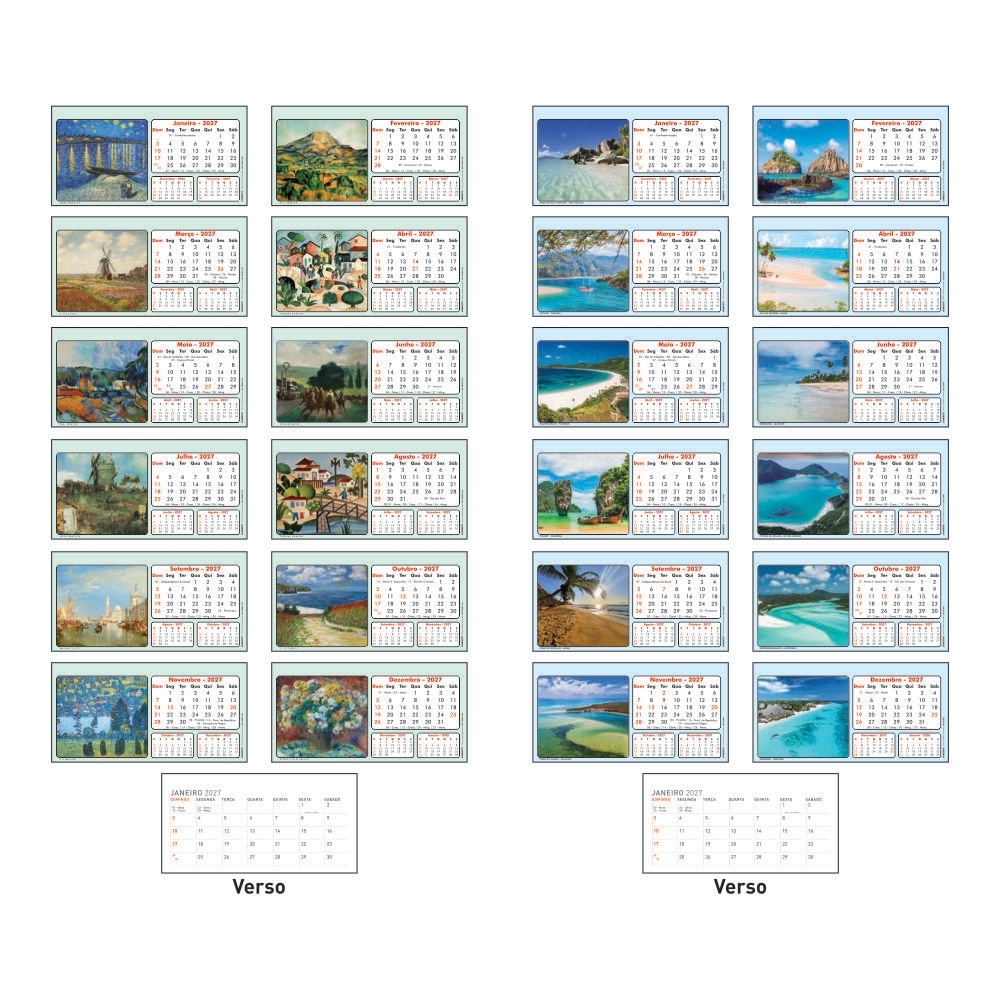 CALENDÁRIO DE MESA TRIPLEX - C/ WIRE-O