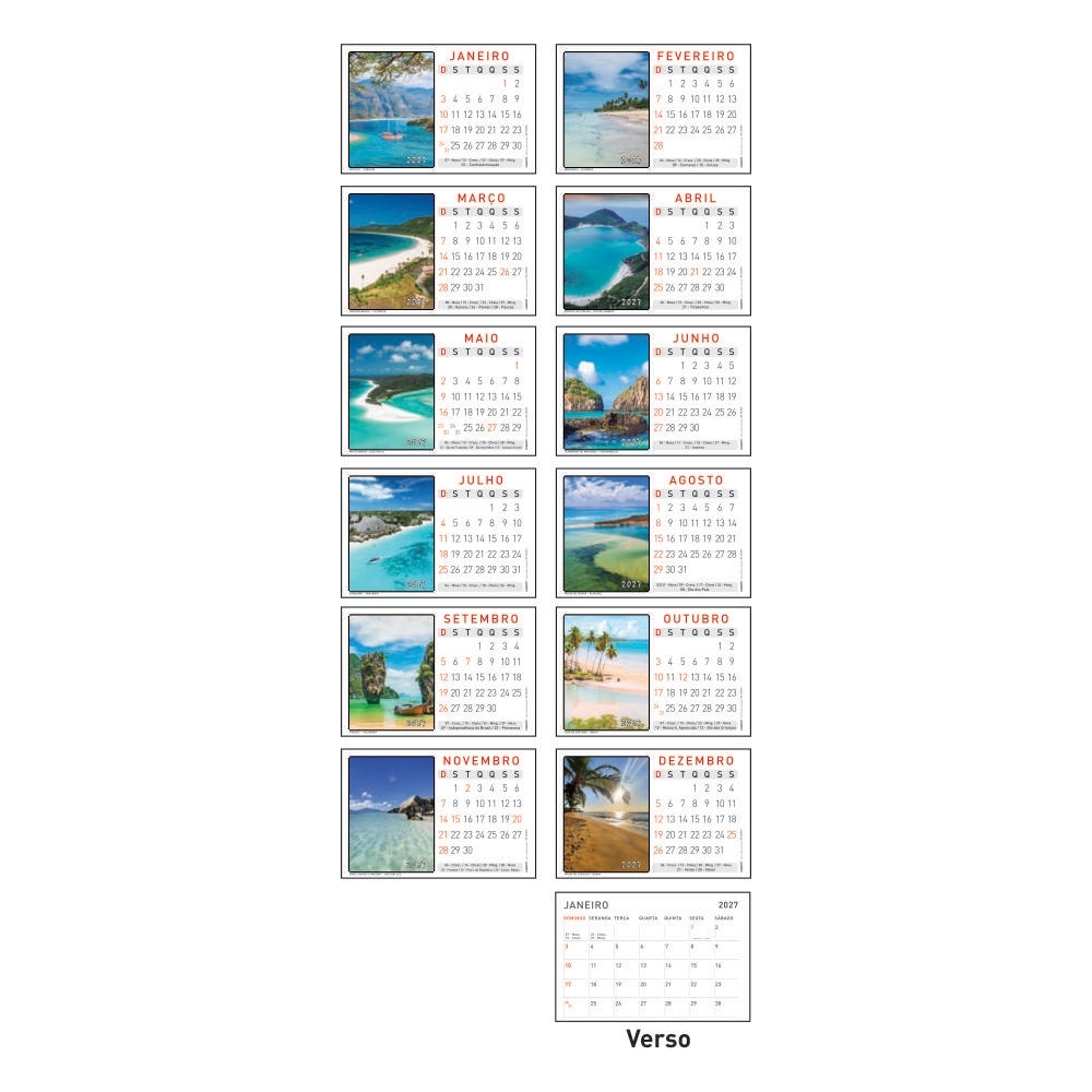 Calendário em Percalux Linho c/ Wire-o